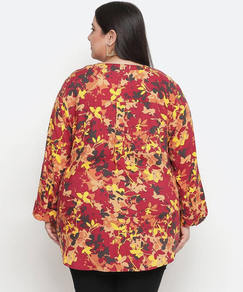 Winning multicolor floral printed plus size top