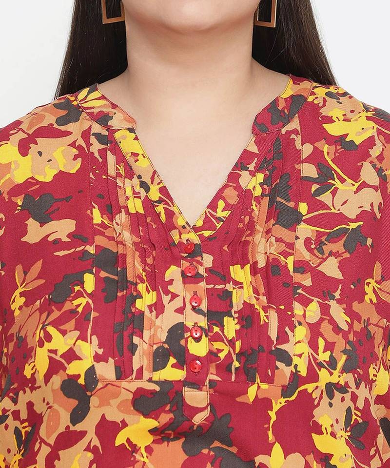 Winning multicolor floral printed plus size top