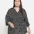Magnectic black floral print plus zie women top