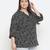 Magnectic black floral print plus zie women top