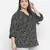 Magnectic black floral print plus zie women top