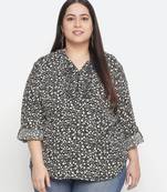 Fantastic floral print black color plus size women top