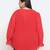 Pleasant red Schiffli embroidery plus size women top
