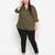 Refreshing solid khaki plus size women top