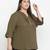 Refreshing solid khaki plus size women top