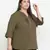 Refreshing solid khaki plus size women top