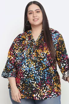 Band of colors plus size women casual top