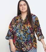 Band of colors plus size women casual top