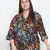 Band of colors plus size women casual top
