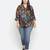 Band of colors plus size women casual top