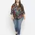Band of colors plus size women casual top