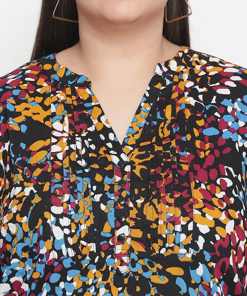 Band of colors plus size women casual top