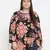 Zig zag floral print trendy plus size women top