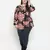 Zig zag floral print trendy plus size women top