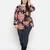 Zig zag floral print trendy plus size women top