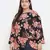 Zig zag floral print trendy plus size women top