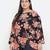 Zig zag floral print trendy plus size women top