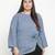 Galaxy grey floral print plus size women top