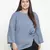 Galaxy grey floral print plus size women top