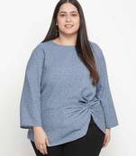 Galaxy grey floral print plus size women top