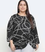 Chain nest fashionable print plus size women top