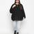 Black dobby print elegant plus size women top