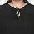 Black dobby print elegant plus size women top