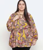 Abstarct print elegant plus size women top