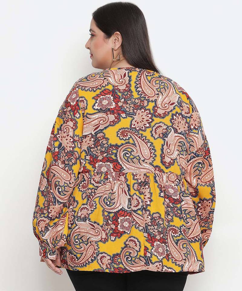 Abstarct print elegant plus size women top