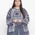 Alive Blue tropical print plus size women top