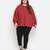 Valentine Red Schiffli embroidery plus size women top