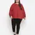 Valentine Red Schiffli embroidery plus size women top