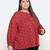 Valentine Red Schiffli embroidery plus size women top
