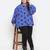 Blaze blue polka print plus size women top