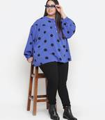 Blaze blue polka print plus size women top
