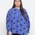 Blaze blue polka print plus size women top