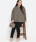 Leopard print plus size women top