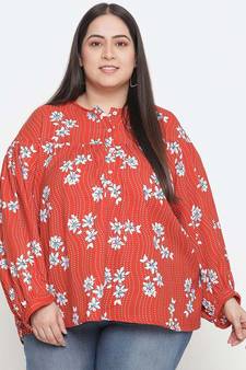 Mix of colors floral print pluss size women top