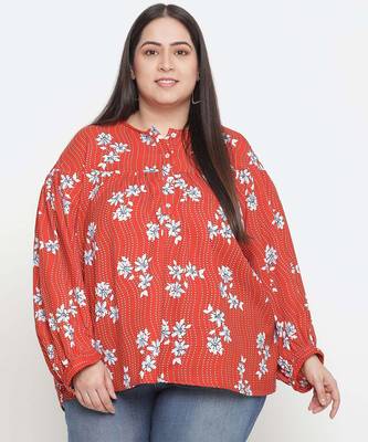 Mix of colors floral print pluss size women top 1