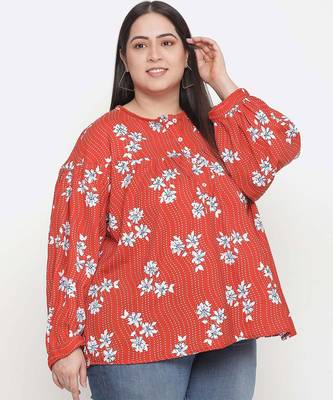 Mix of colors floral print pluss size women top 3