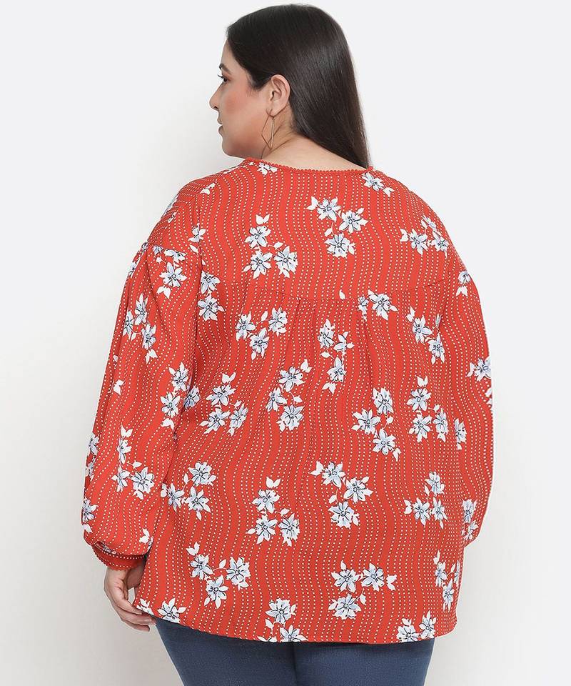 Mix of colors floral print pluss size women top