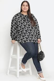 Avant Garade chain print plus size women top
