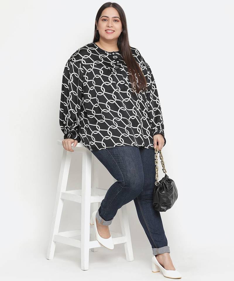 Avant Garade chain print plus size women top