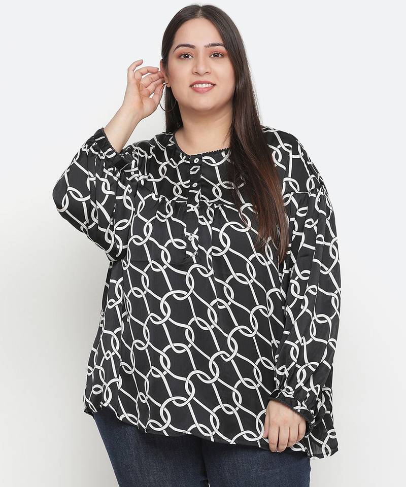Avant Garade chain print plus size women top