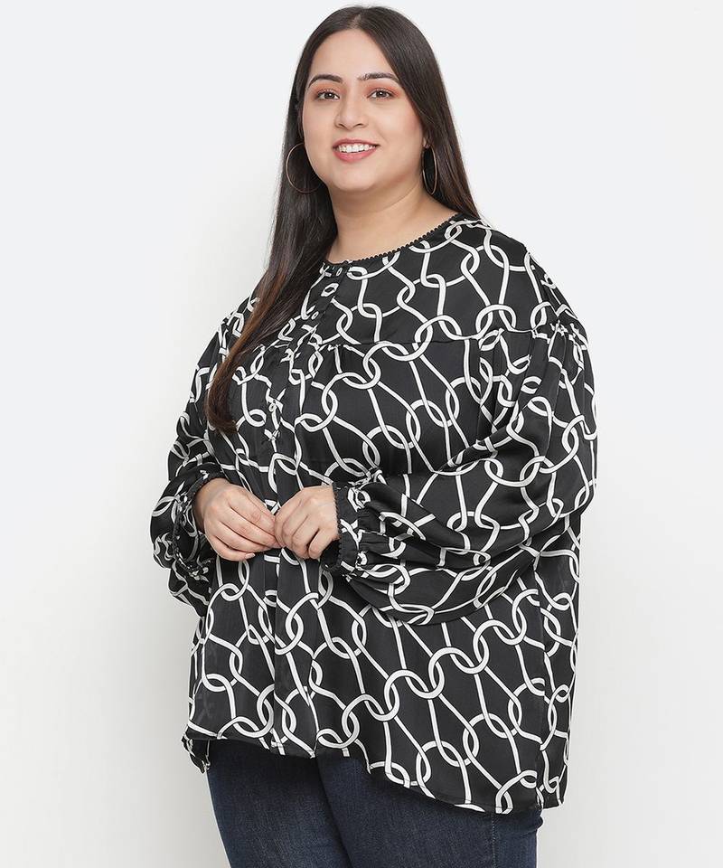 Avant Garade chain print plus size women top