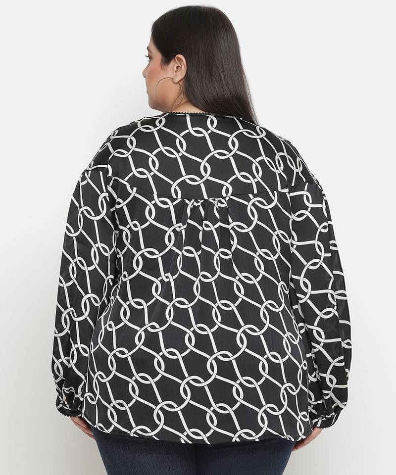 Avant Garade chain print plus size women top