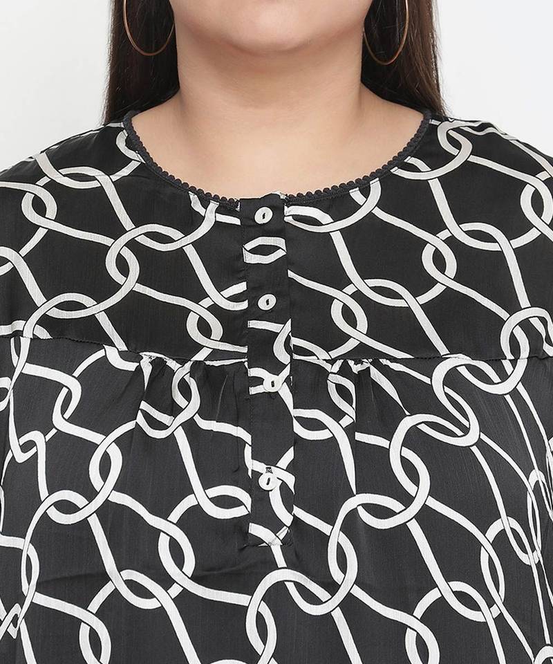 Avant Garade chain print plus size women top