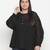 Sharp Balck Schiffli embroidery plus size women top