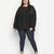 Sharp Balck Schiffli embroidery plus size women top
