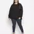 Sharp Balck Schiffli embroidery plus size women top